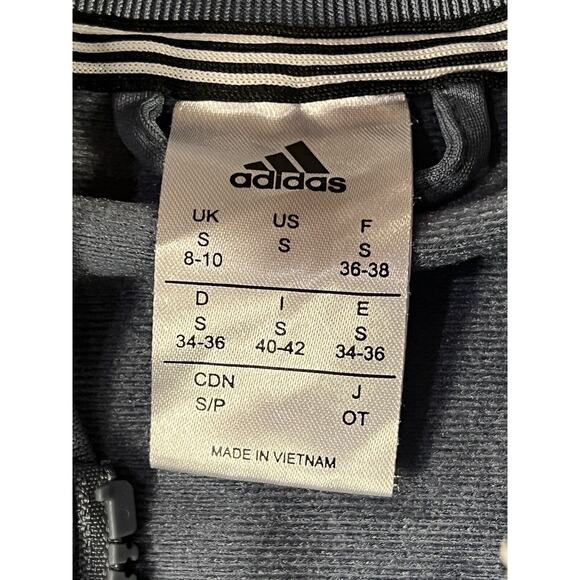 Adidas Floral Print Jacket Women Small Full Zip 3 Stripe - Picture 10 of 12